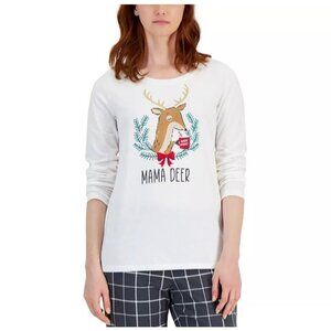 FAMILY PAJAMAS Matching Women's Mama Deer Mix It Family Pajama Top M
